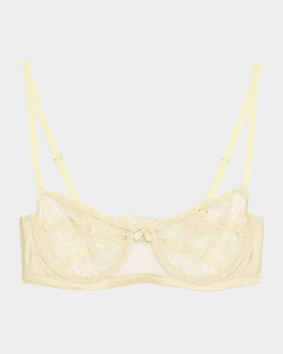 Vinca Beaded Floral Lace Balconette Bra